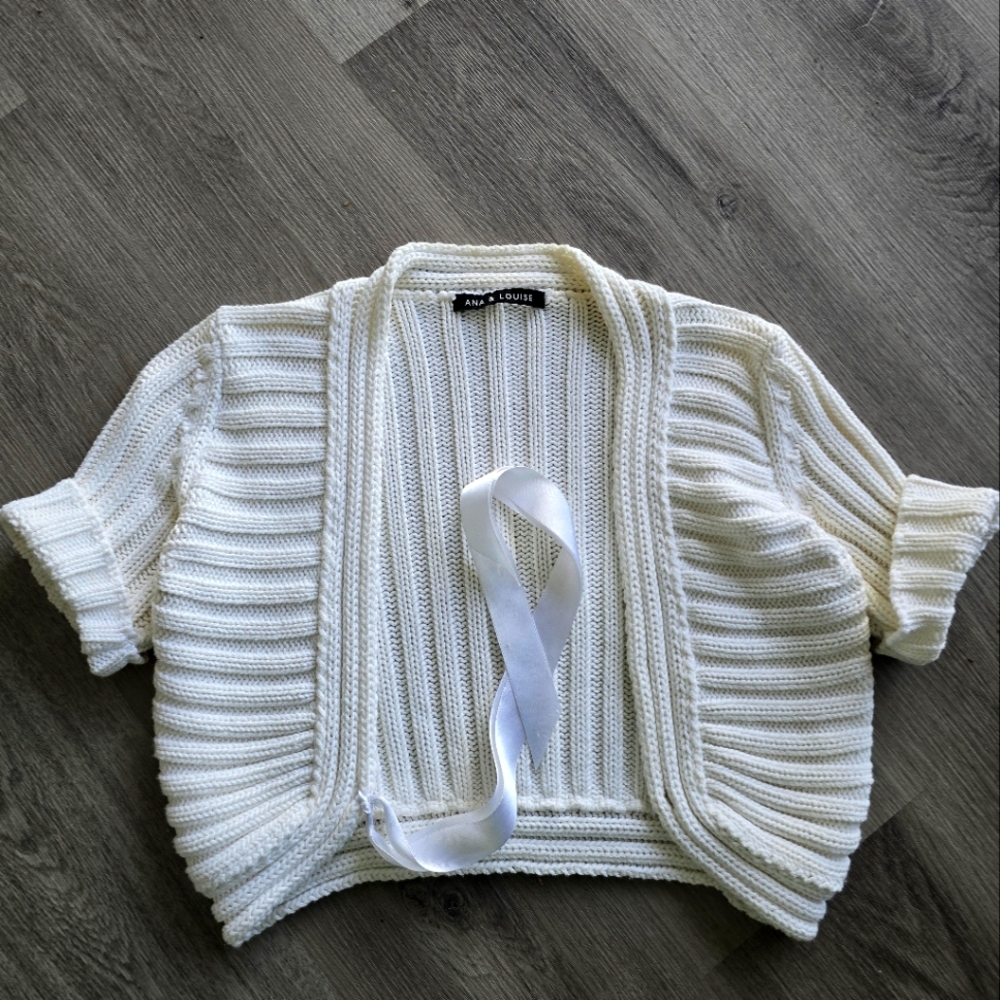 Elegant White Knit Sweater by ANA & LUISE